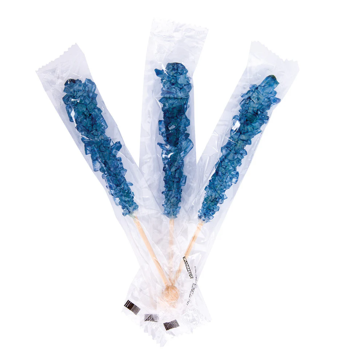 Wrapped Rock Candy Sticks Royal Blue Blue Raspberry - 100ct