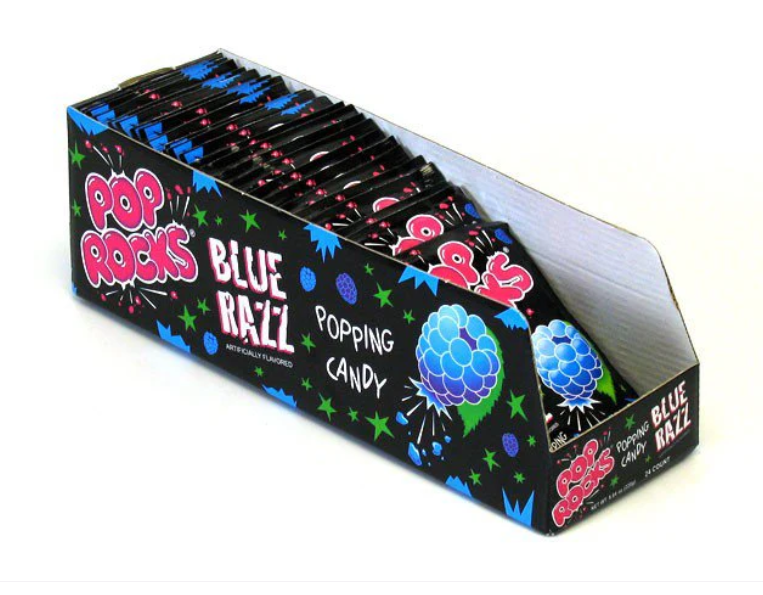 Pop Rocks Blue Raspberry Candy Packs - 24ct Box