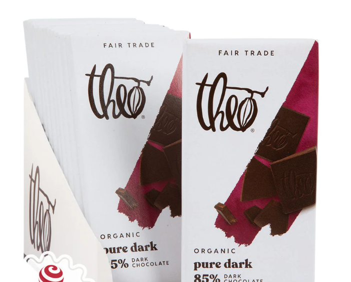 Theo 85% Dark Chocolate Bars - 12ct