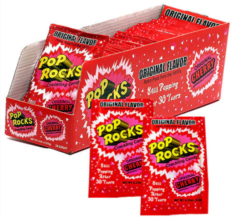 Pop Rocks Cherry Candy Packs - 24ct Box
